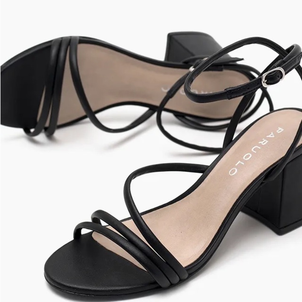 Paruolo black strapped heels